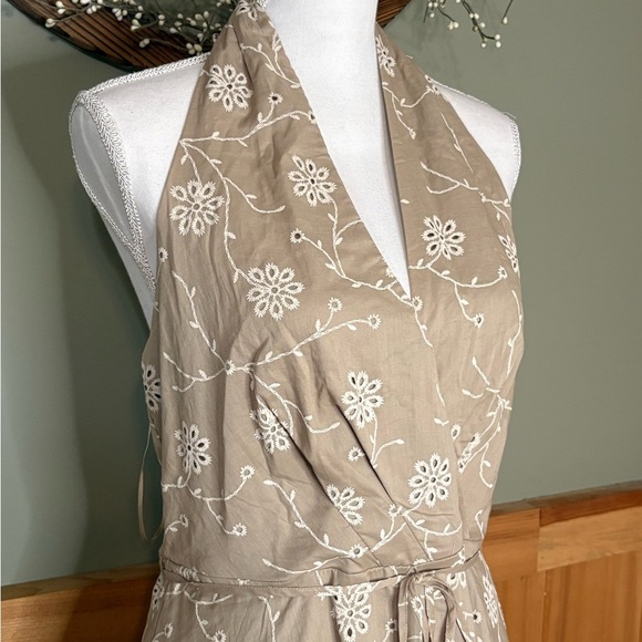 Joie Floral Backless Dress w/ Front Pockets. NWT size 8 side zip beaded tie belt - Picture 2 of 16